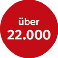 Ein roter Kreis mit der Aufschrift "über 22.000".